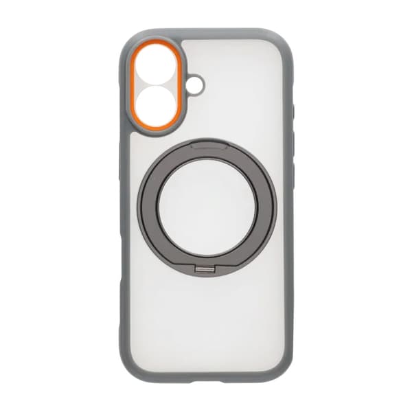 Clear Glow 360-degree Rotating MagSafe Stand Case For iPhone 17 Gray