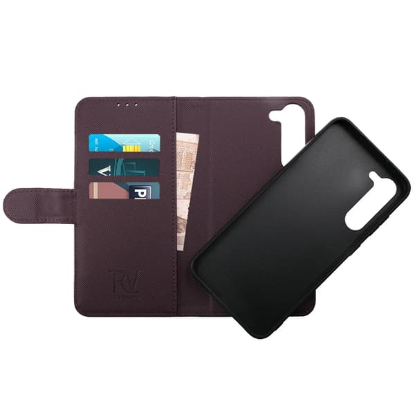 RV Magnetic Wallet Case For Galaxy S23 Plus Dark Cherry Lila