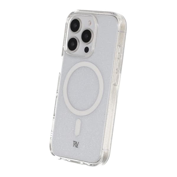 iPhone 16 Pro Rvelon Mobilskal TPU med MagSafe - Glitter Vit Glitter