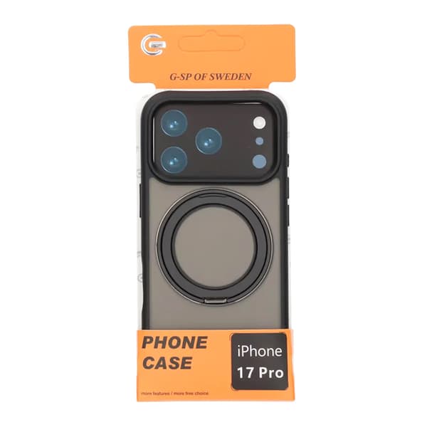 Mobile Case Rotating Magnet Stand for iPhone 17 Pro - Black Svart