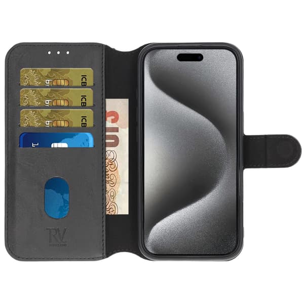 iPhone 16 Pro Max Wallet Case Magnet Rvelon - Black Svart