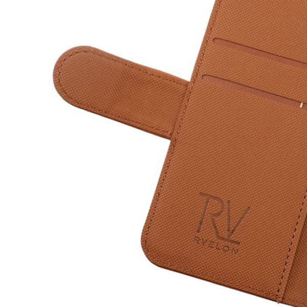 iPhone 13 Mini Wallet Case Magnet Rvelon - Gold Brown Brun