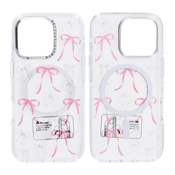 Mobile case Magsafe for iPhone 16 Pro - Transparent with bow Transparent