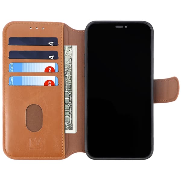 RV Wallet Case Extra Card -iPhone 12/12 Pro- Golden Brown Brun