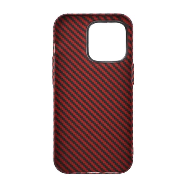 Carbon Fiber Case iPhone 13 Pro - Red Röd