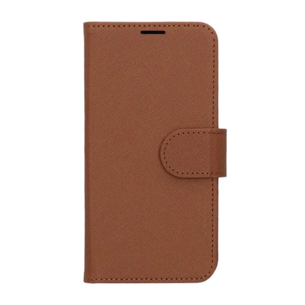 Flip Stand Leather Wallet Case For iPhone 16 Plus Brown