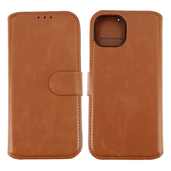 RV Magnetic Wallet Case iPhone 15 Brown Brun