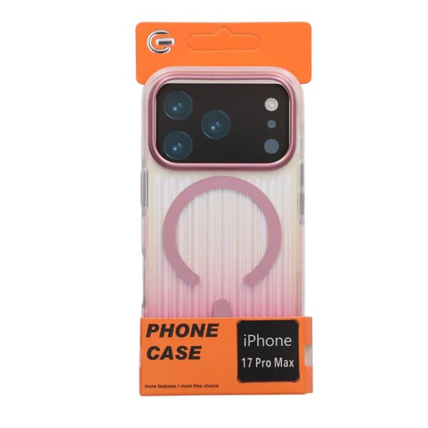 Corrugated MagSafe Mobile Case for iPhone 17 Pro Max - Pink Rosa