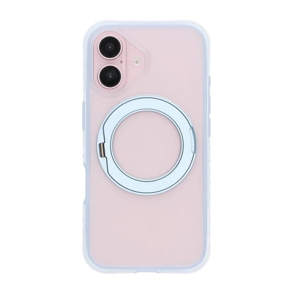 Matt Mobilskal med ringstativ för iPhone 16 - Blå Blå