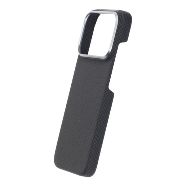 Kevlar Woven Magnetic Case - iPhone 17 Pro Black Plain Weave Svart