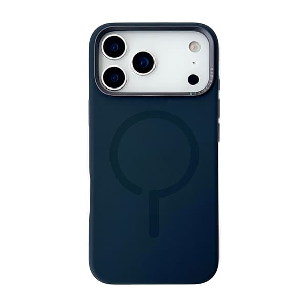 Mobile Case Silicone with Camera Metal Frame for iPhone 17 Pro - Blue Blå