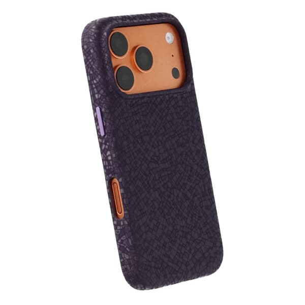 Crystal Grain Full Wrap Magnetic PU Leather Case For iPhone 17 Pro/18 Pro Purple Lila