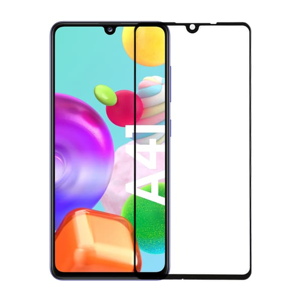 Screen Protector Samsung A41 - 3D Tempered Glass Black bulk Svart