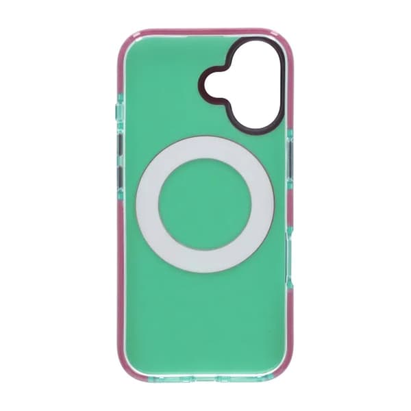 Iridescent Shockproof Case with 360-degree Rotatable Kickstand For iPhone 17 Green Grön