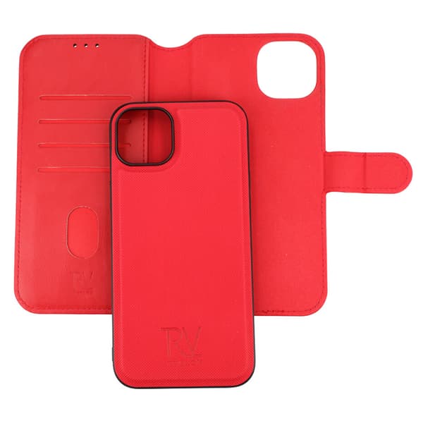 iPhone 15 Plus Wallet Case Magnet Rvelon - Red