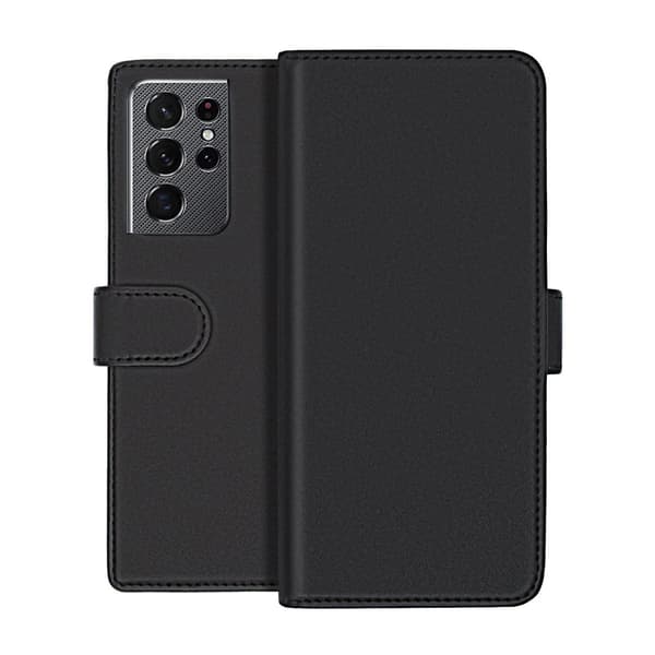 RV Magnetic Wallet Case-Galaxy S21 Ultra-Black Svart