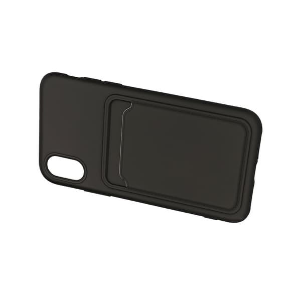 Silicone Case with Card Holder iPhone X/XS - Black Svart