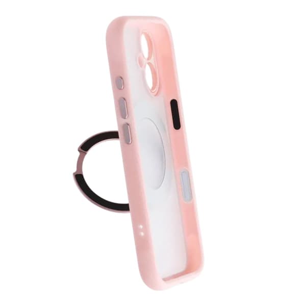Clear Glow 360-degree Rotating MagSafe Stand Case For iPhone 17 Pink Rosa