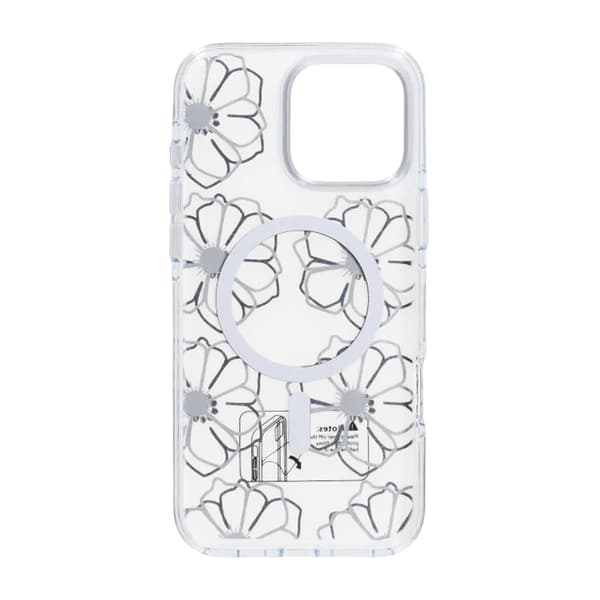 Case Magsafe for iPhone 16 Pro Max - Transparent with flowers Transparent