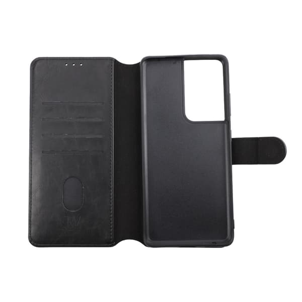 RV Magnetic Wallet Case-Galaxy S21 Ultra-Black Svart