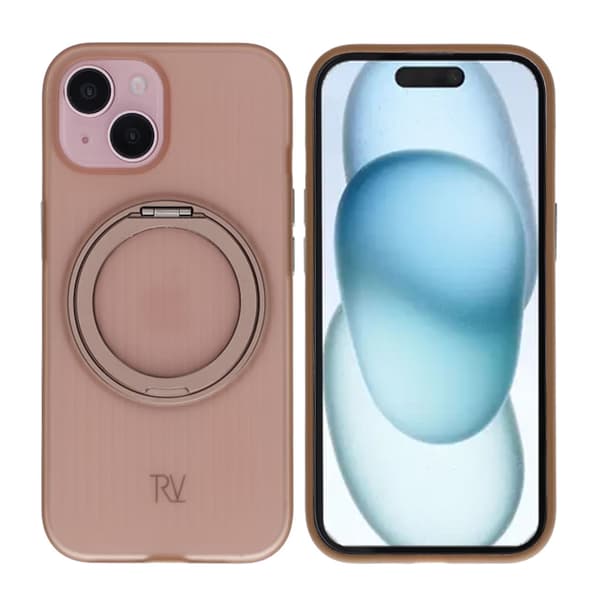 iPhone 15 Rvelon Skal Roterande Magnet Stativ - Brons Bronze