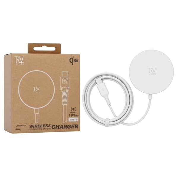 Rvelon Trådlös MagSafe Laddare - Qi2 15W USB-C - Vit Vit