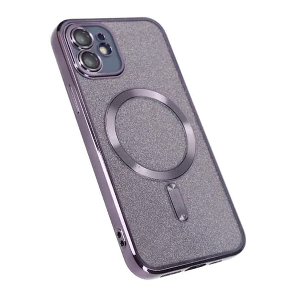 Luxury Electroplate Magsafe Wireless Charge Phone Case For Iphone 11 Dark Purple Lila