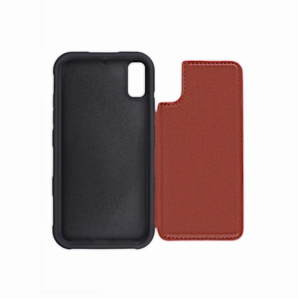 Shockproof Case Card Slot G-SP iPhone XS Max - Brown Brun