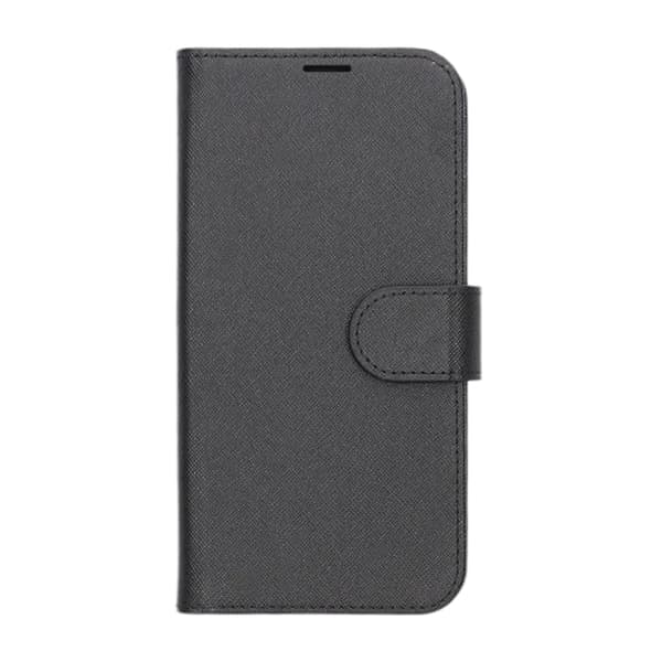 Flip Stand Leather Wallet Case For iPhone 16 Pro Max Black Svart