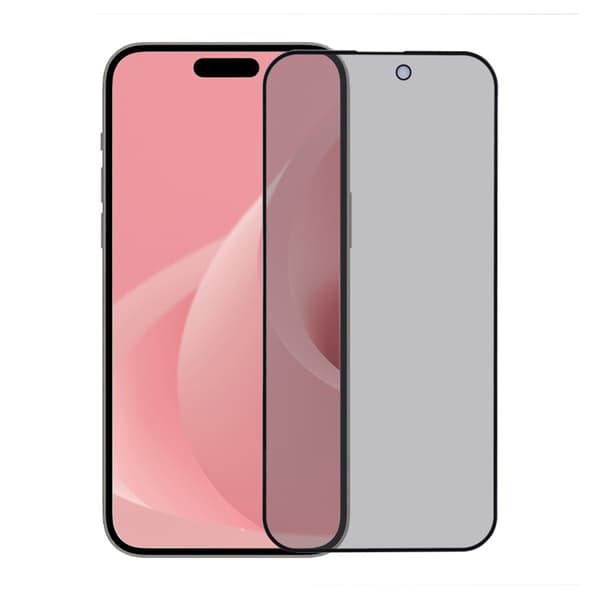 Skärmskydd iPhone 15/16 Plus - Privacy 3D Härdat Glas (miljö)
