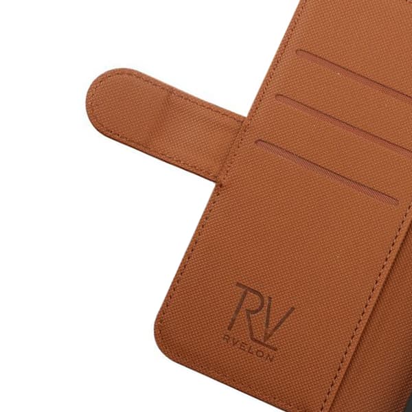 iPhone 13 Pro Max Wallet Case Magnet Rvelon - Gold Brown Brun