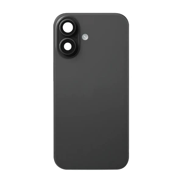 iPhone 16 Baksida Glas med smådelar - Svart Svart