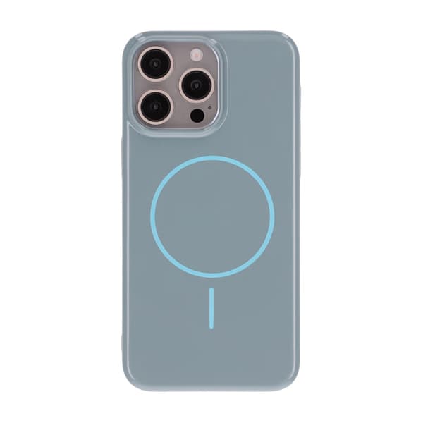 Glossy design Magnetic Case For iPhone 15 Pro Max Blue Blå