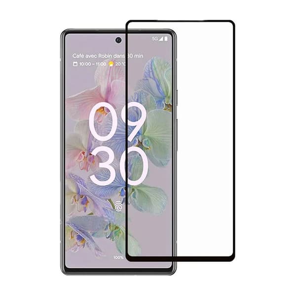 Skärmskydd Google Pixel 6A - 3D Härdat Glas - Svart (bulk) Svart