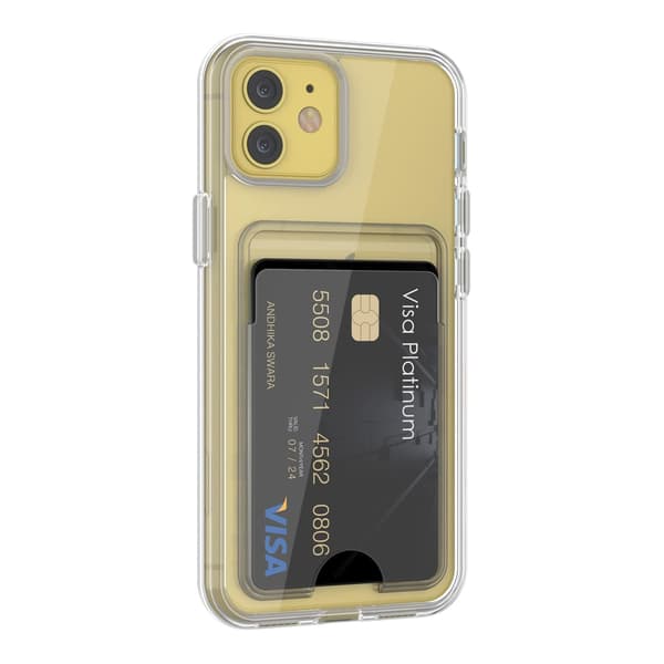 iPhone 11 Mobile Case with Card Holder TPU Rvelon - Transparent
