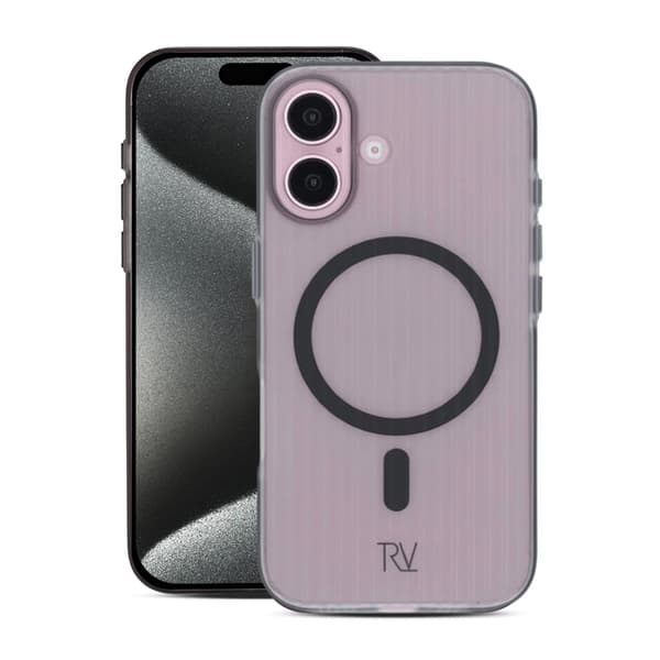 Rvelon Anti-slip corrugated magnetic protective case For iPhone 16 Gray Grå