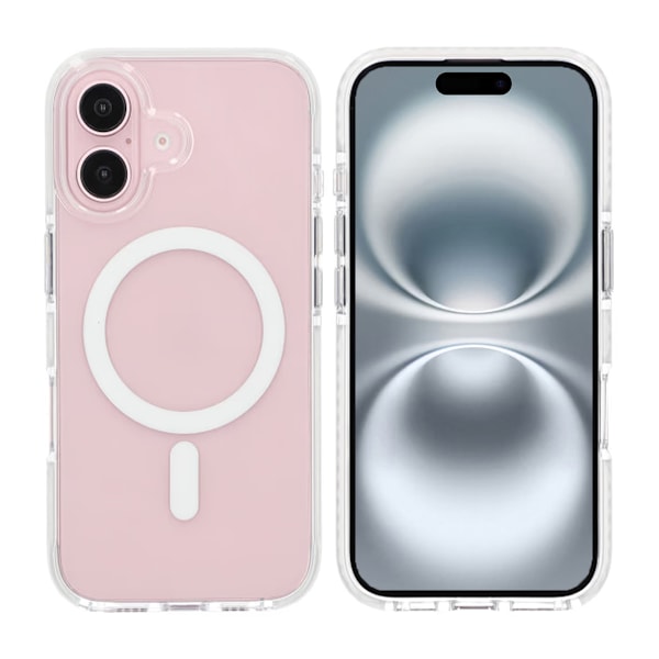 iPhone 16 Mobilskal Magnet Dubbelskydd - Vit Vit