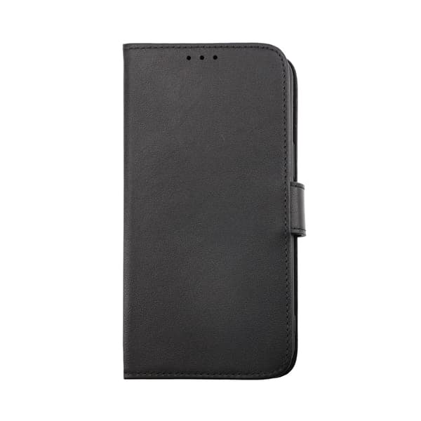 iPhone 14 Wallet Case Leather Rvelon - Black Svart