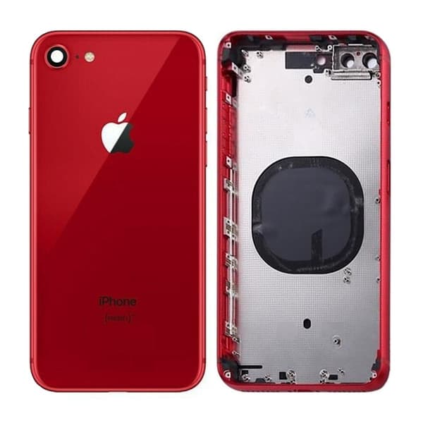 iPhone 8 Baksida med Komplett Ram - Röd Röd