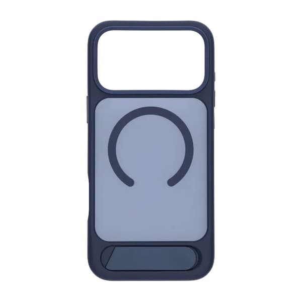 Black Feather Inclined Bracket Magnetic Case - iPhone 17 Pro Max Blue Svart