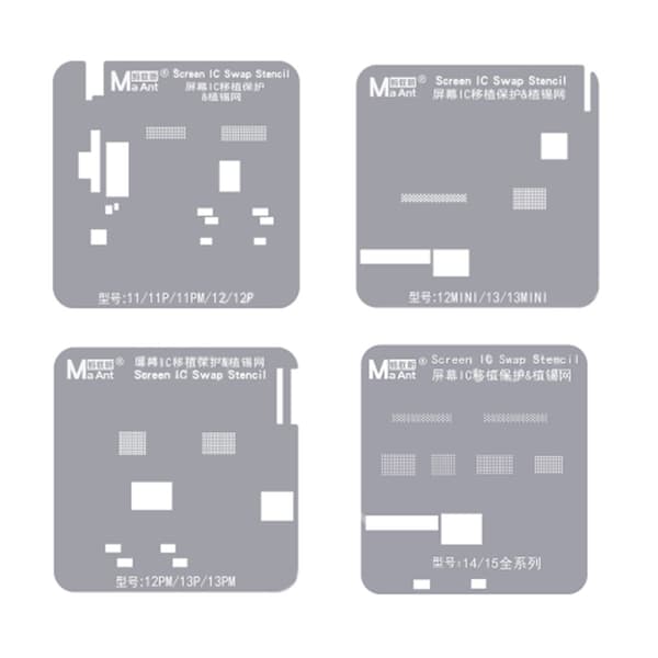MaAnt Screen IC Polering Stencils för iPhone 11-15 Pro Max