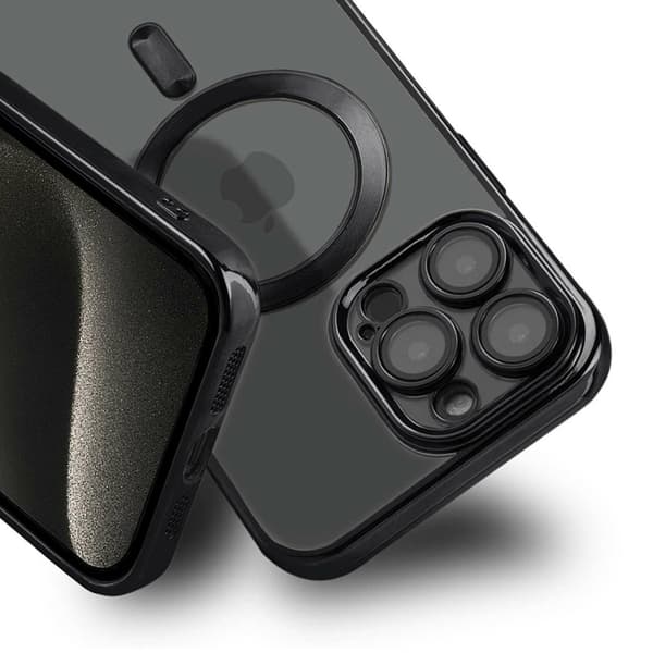 Luxury Phone Case with Magsafe iPhone 15 Pro Max - Black Svart
