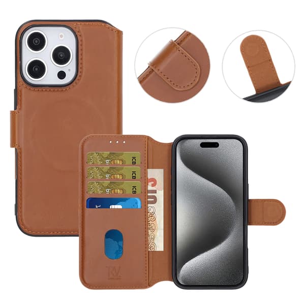 iPhone 16 Pro Wallet Case Rvelon - Brown Brun