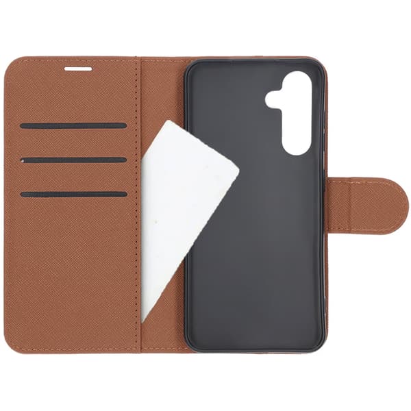 Flip Stand Leather Wallet Case For Samsung A16 Brown Brun
