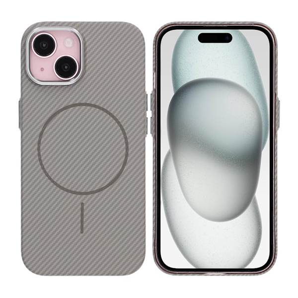 iPhone 15 Carbon Case - Grey Grå
