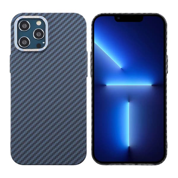Carbon Fiber Case iPhone 12 Pro Max - Blue Blå