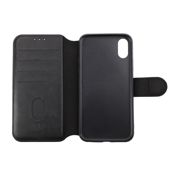 iPhone X/XS Plånboksfodral Extra Kortfack Rvelon - Svart Svart