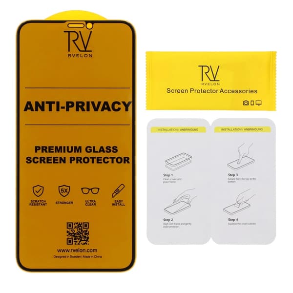 Rvelon Privacy Skärmskydd i Härdat Glas för iPhone 11 Pro/XS/X - Bulk