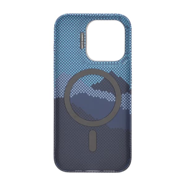 Magsafe Case and Stand for iPhone 15 Pro - Mountain Blue Blå