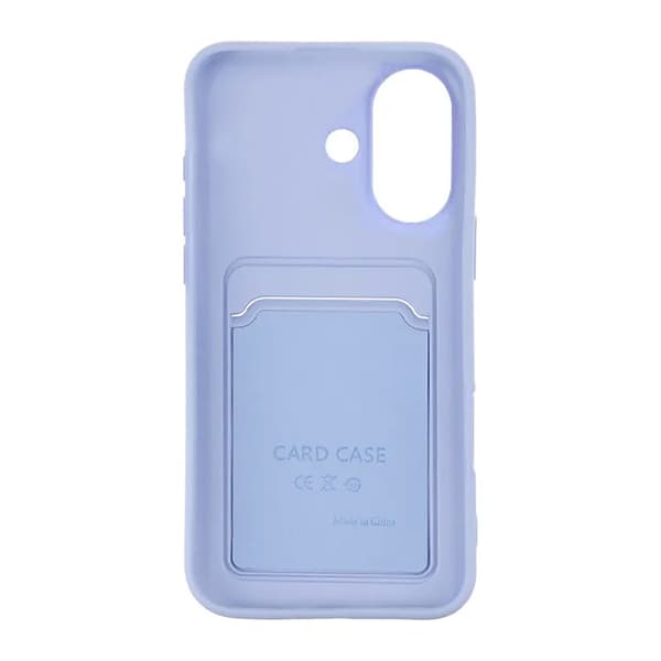 iPhone 16 Silicone Mobile Case with Card Holder - Purple Lila
